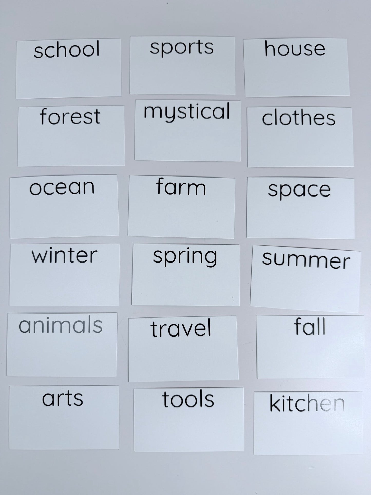 Theme Cards for Mini Objects – Double - Sided flash cards for Speech Therapy, Learning Centers, Professionally Printed - Speech and Smile