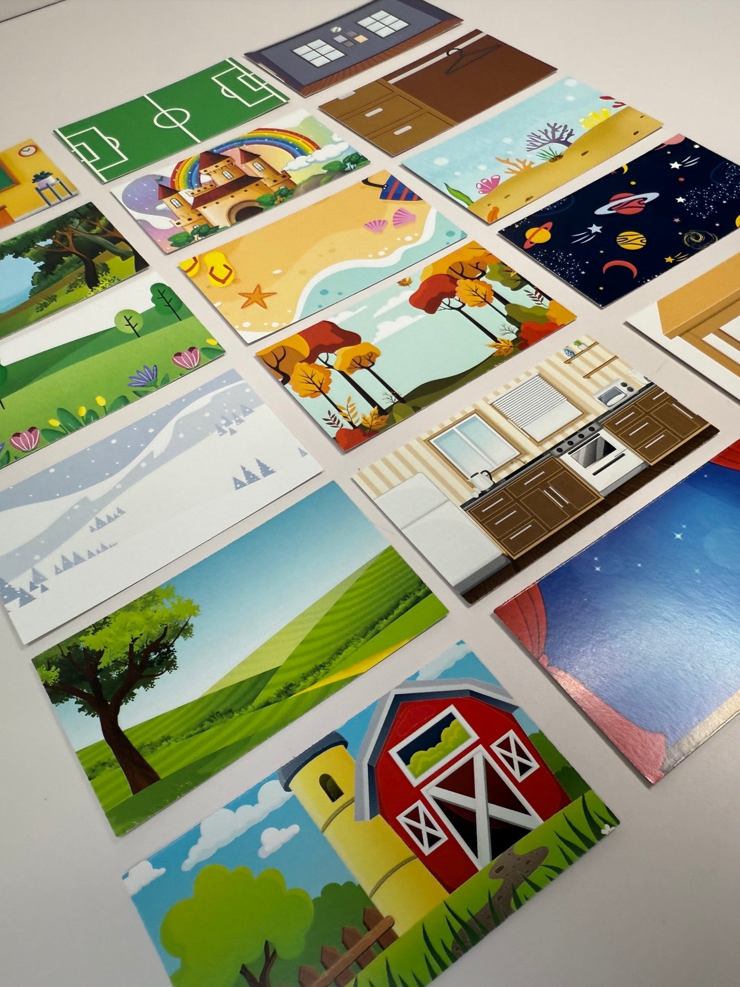 Theme Cards for Mini Objects – Double - Sided flash cards for Speech Therapy, Learning Centers, Professionally Printed - Speech and Smile