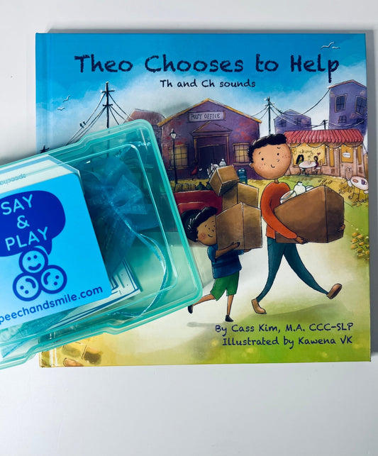 Theo Chooses to Help Book for Th and Ch Sounds Mini Objects for Speech Therapy - Speech and Smile