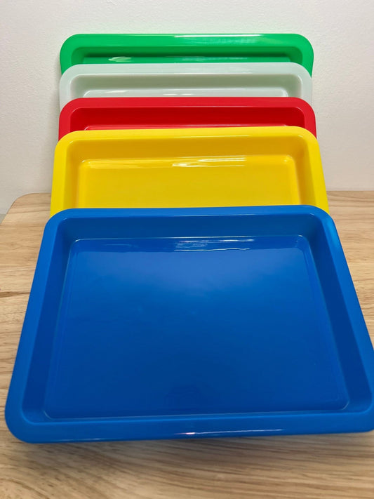 Trinket Tray - Tinker Tray - Craft Tray - Montessori Tray - Plastic Craft Tray - Play Dough Tray - Activity Tray - Art and Craft Tray Sensory - Speech and Smile