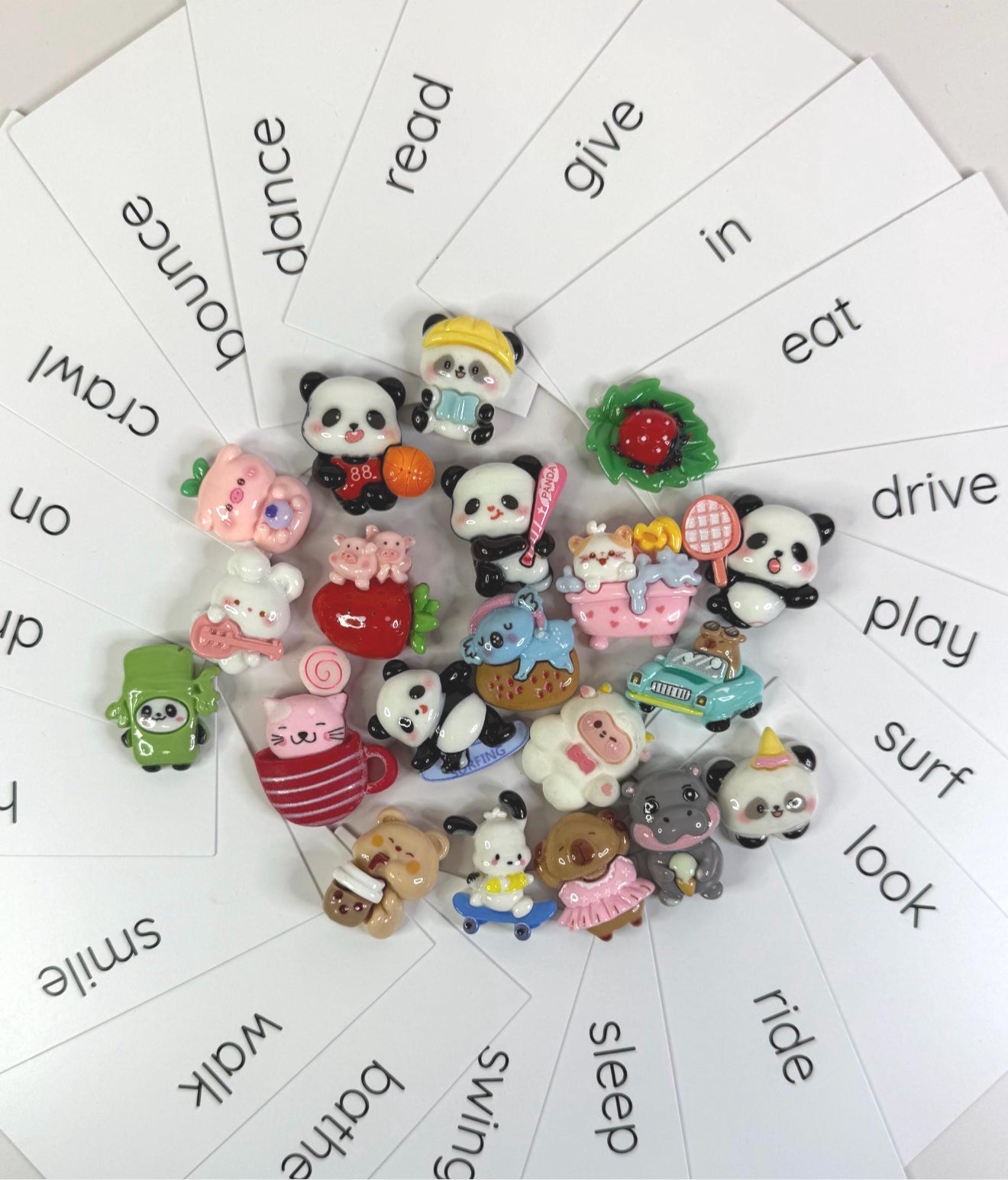 Verb Kit Language Task Box for VERBS - Mini Objects Speech Therapy - Speech and Smile
