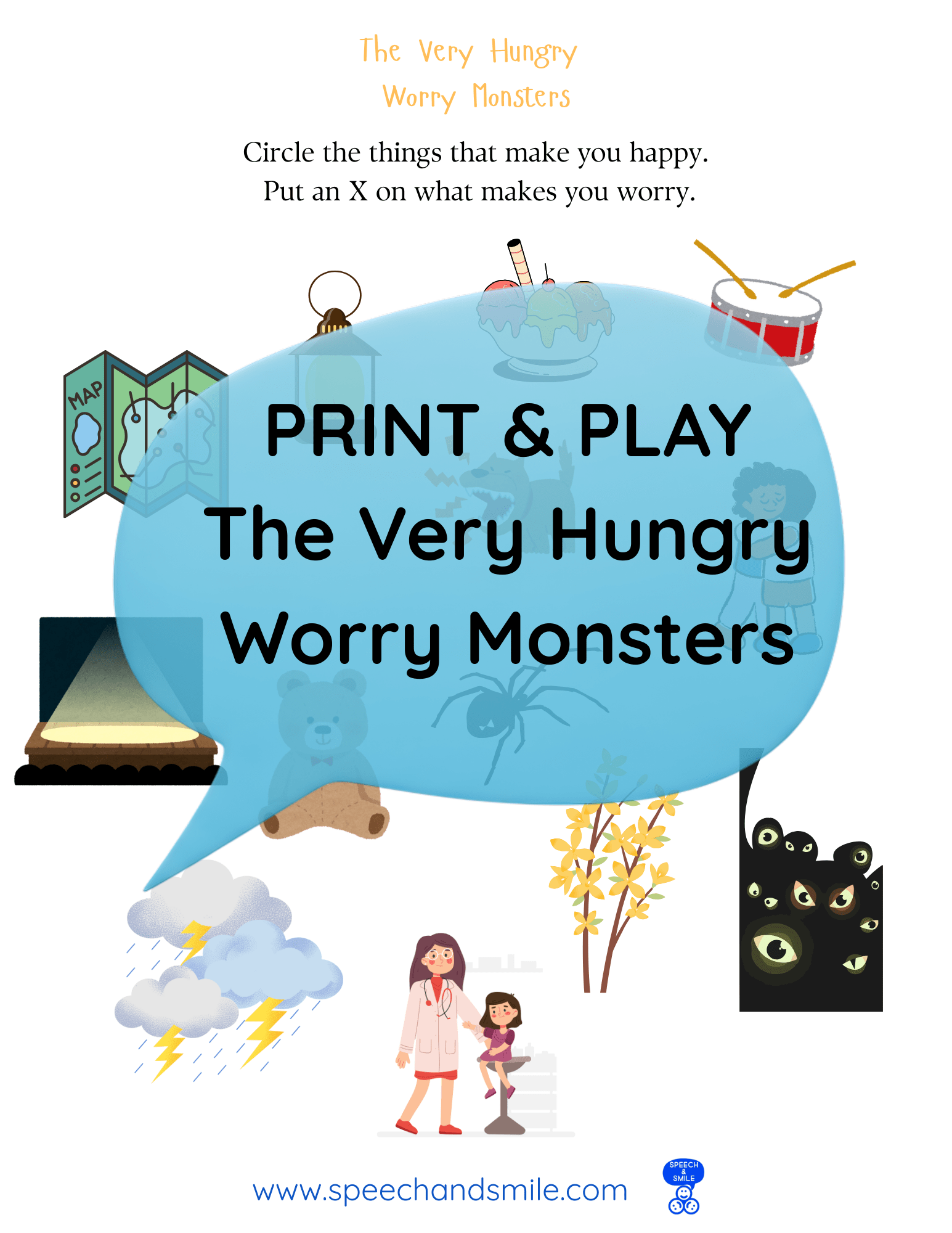 Very Hungry Worry Monsters Book Printable Activities Instant Download - Extension Story Kit - Companion Pack - Speech and Smile