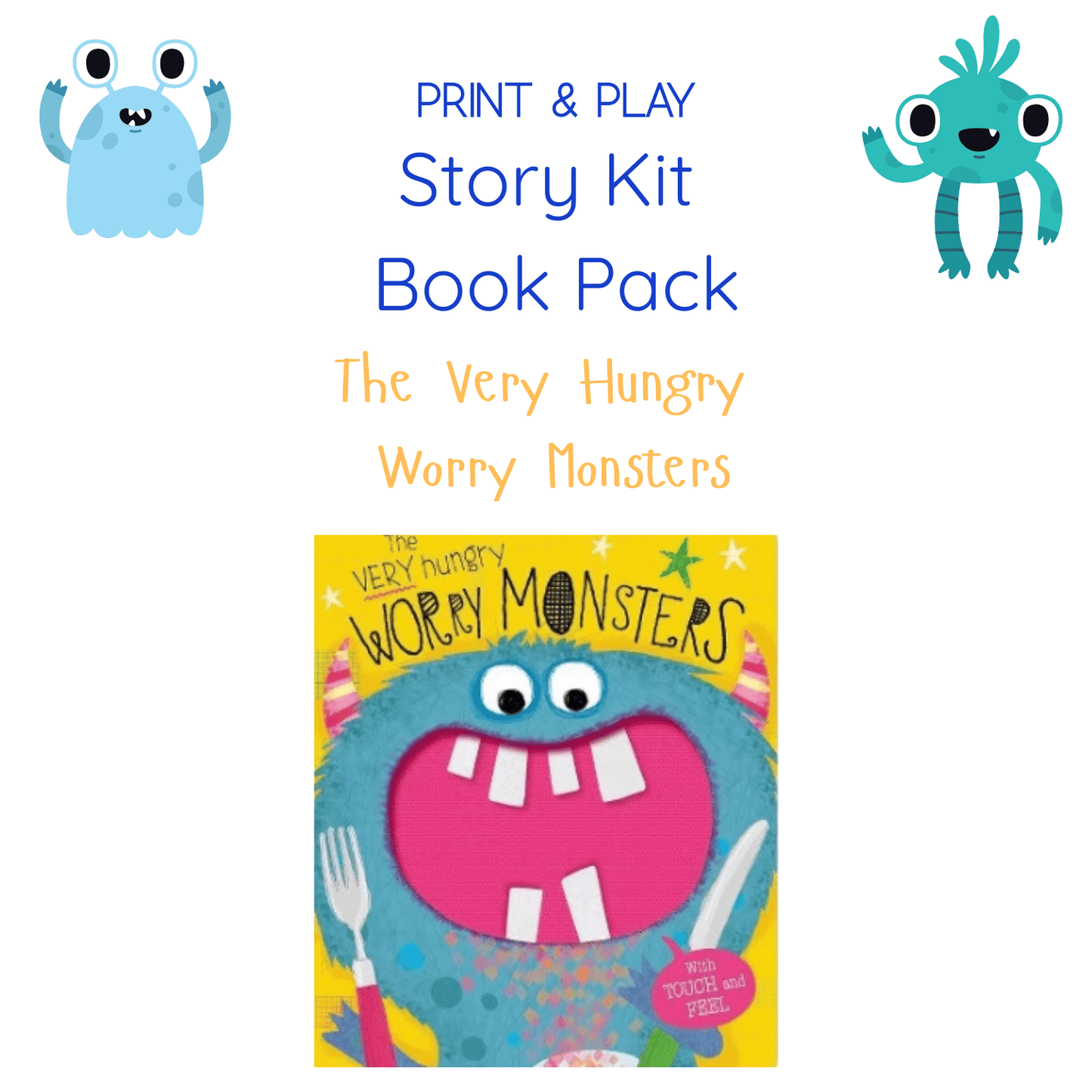 Very Hungry Worry Monsters Book Printable Activities Instant Download - Extension Story Kit - Companion Pack - Speech and Smile