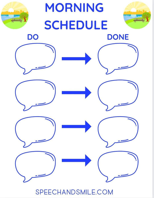 Visual Schedule Chart Printable Daily Routine Chart - Speech and Smile