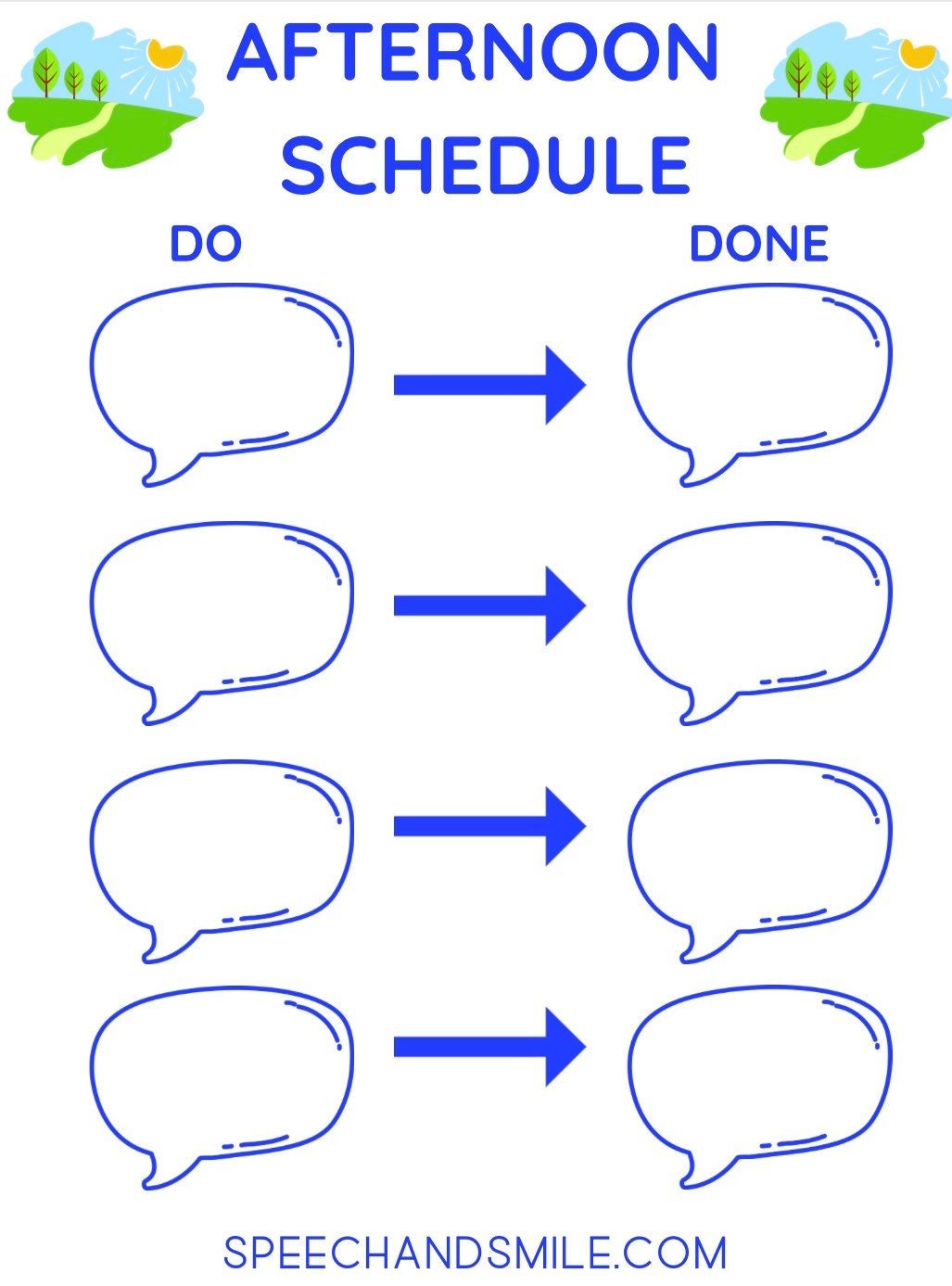Visual Schedule Chart Printable Daily Routine Chart - Speech and Smile