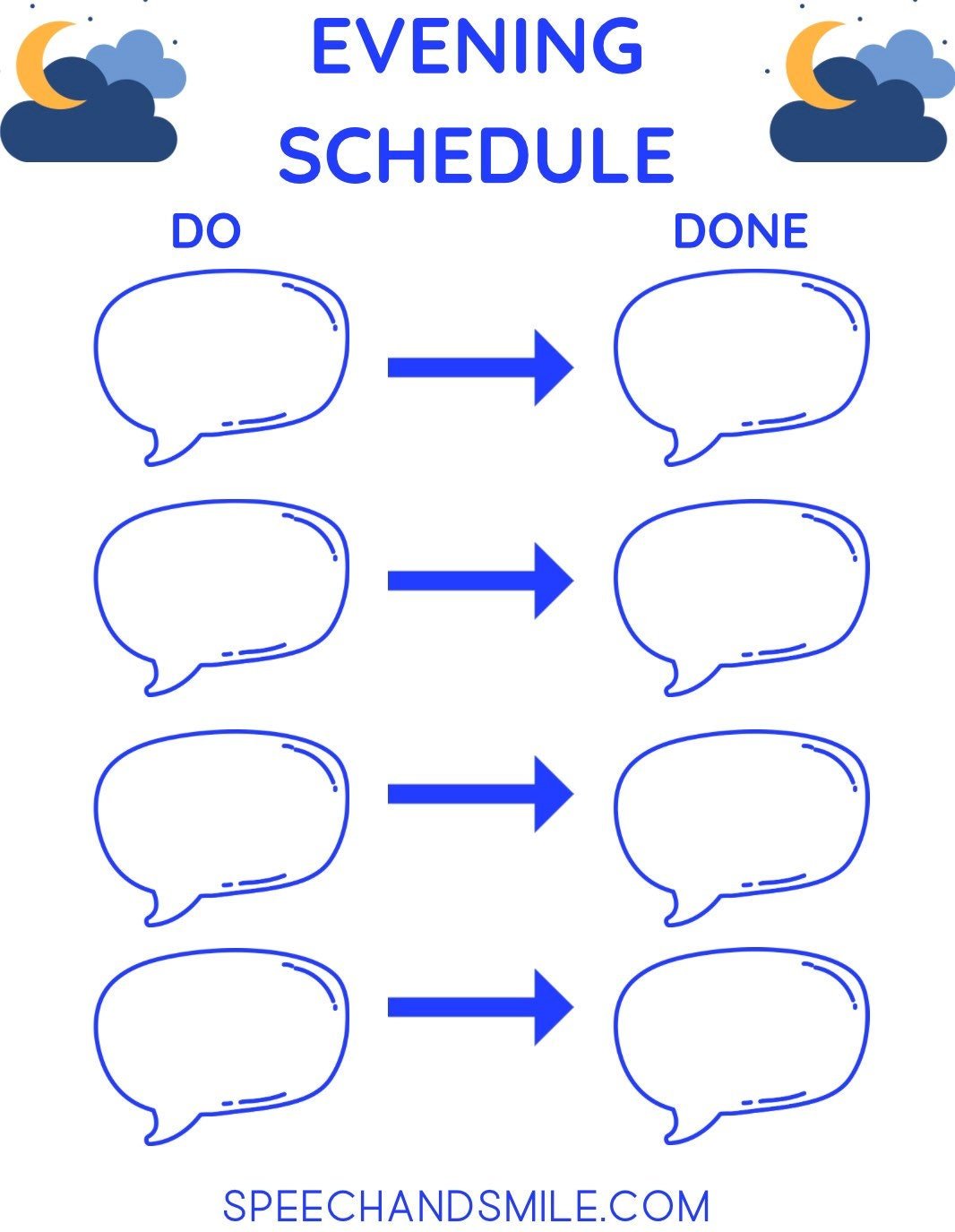 Visual Schedule Chart Printable Daily Routine Chart - Speech and Smile