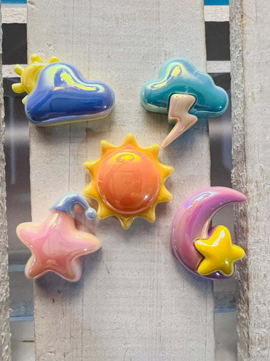 Weather Miniatures Set of 5 Trinkets Weather Mini Objects Speech Therapy Weather Theme Minis Doodads - Speech and Smile