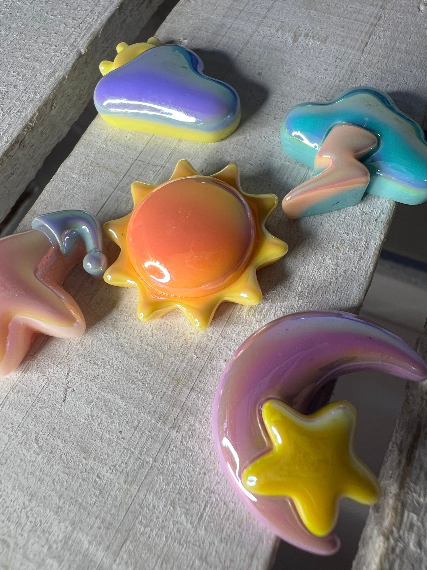 Weather Miniatures Set of 5 Trinkets Weather Mini Objects Speech Therapy Weather Theme Minis Doodads - Speech and Smile