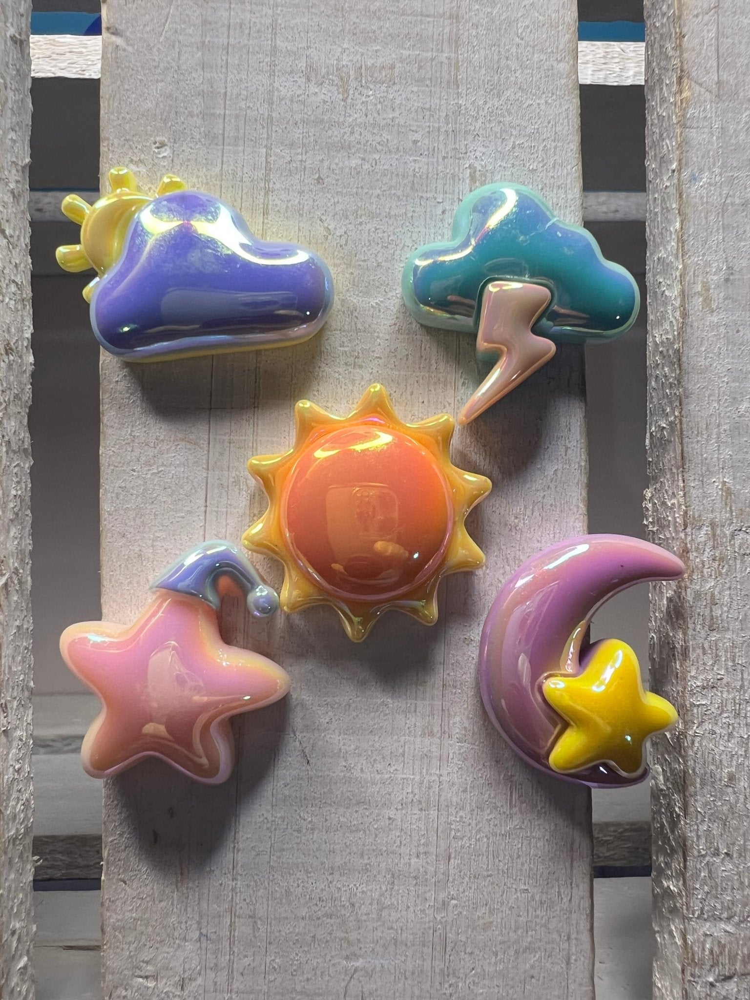 Weather Miniatures Set of 5 Trinkets Weather Mini Objects Speech Therapy Weather Theme Minis Doodads - Speech and Smile