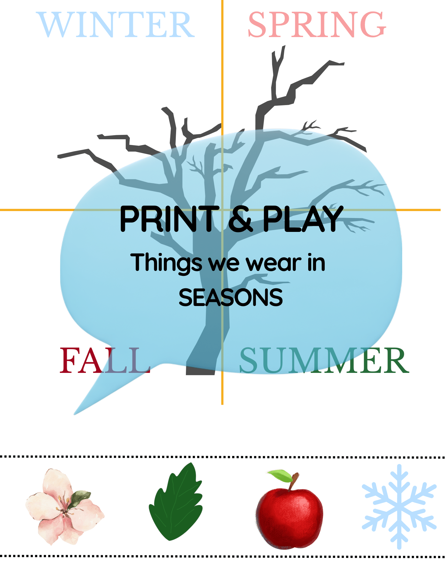 What We Wear in Each Season – Seasonal Clothing Worksheet | Speech & S ...