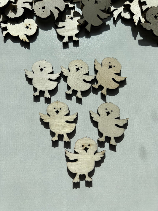 Wood Chick Cut Out Mini Chicks Speech Therapy Mini Objects - Sprimg Theme Minis Montessori Language Objects - Speech and Smile