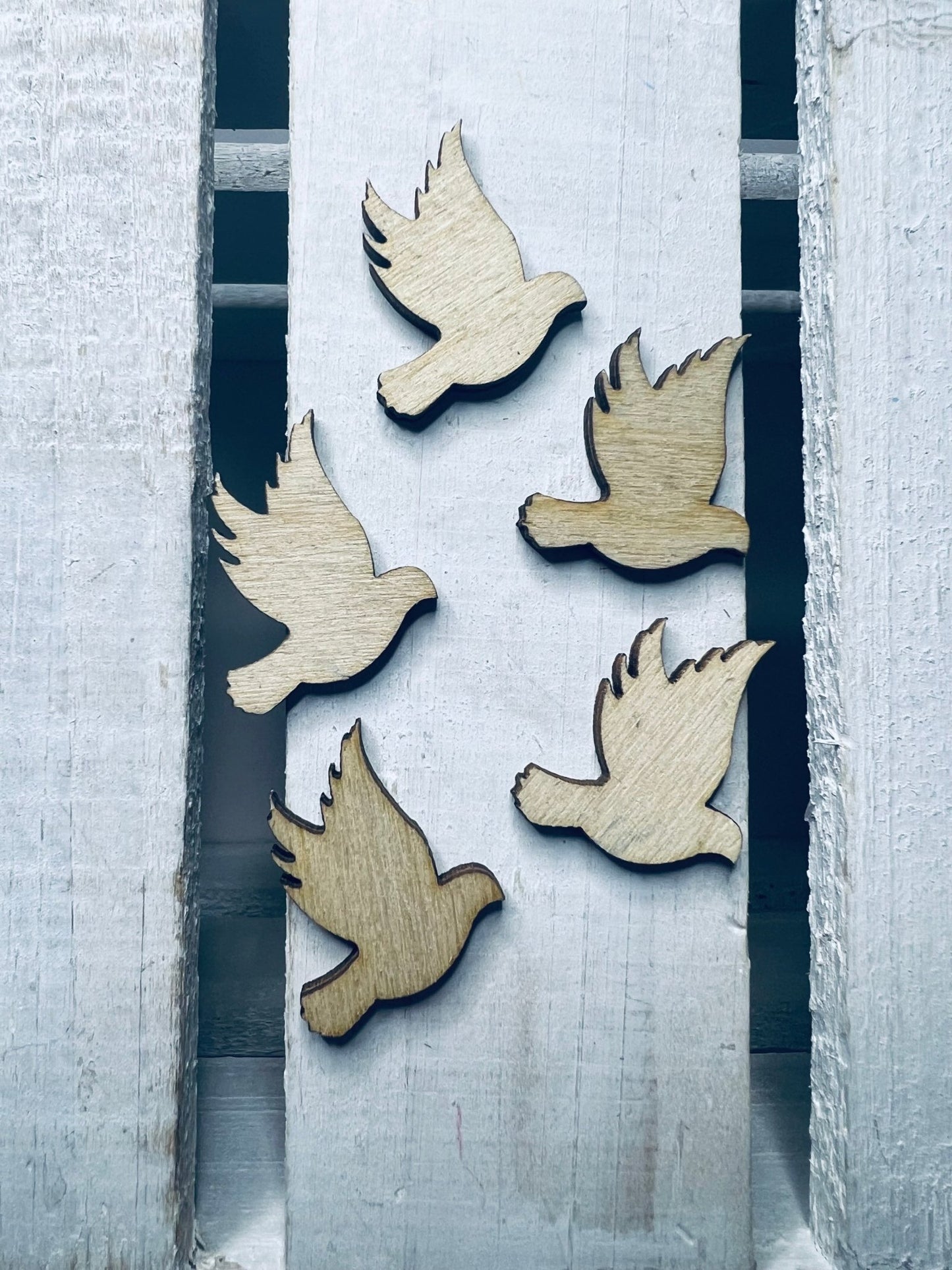 Wood Cut DOVE Object Bird Trinkets Speech Therapy Mini Objects Doodads Speech Sound Objects Wood Cut Outs - Speech and Smile