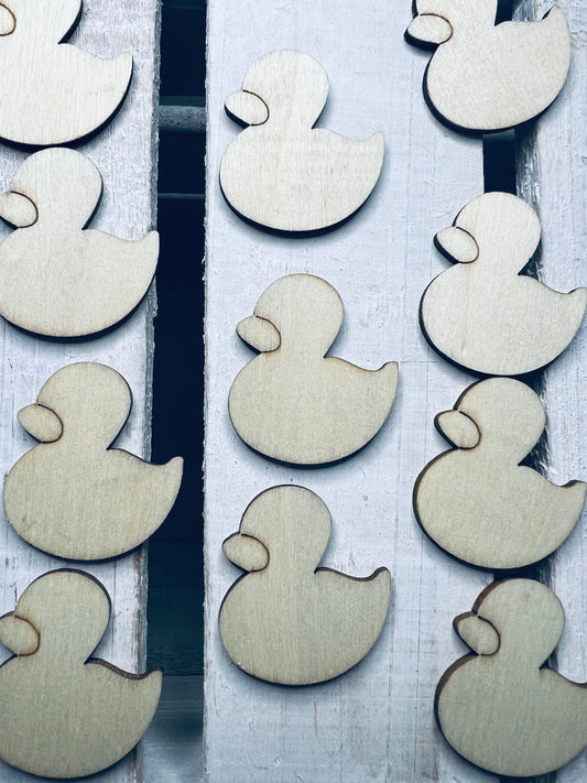Wood Cut DUCKS Miniature Duck Dollhouse Natural Wood Cut Outs Mini Objects Speech Therapy Montessori Language Objects - Speech and Smile