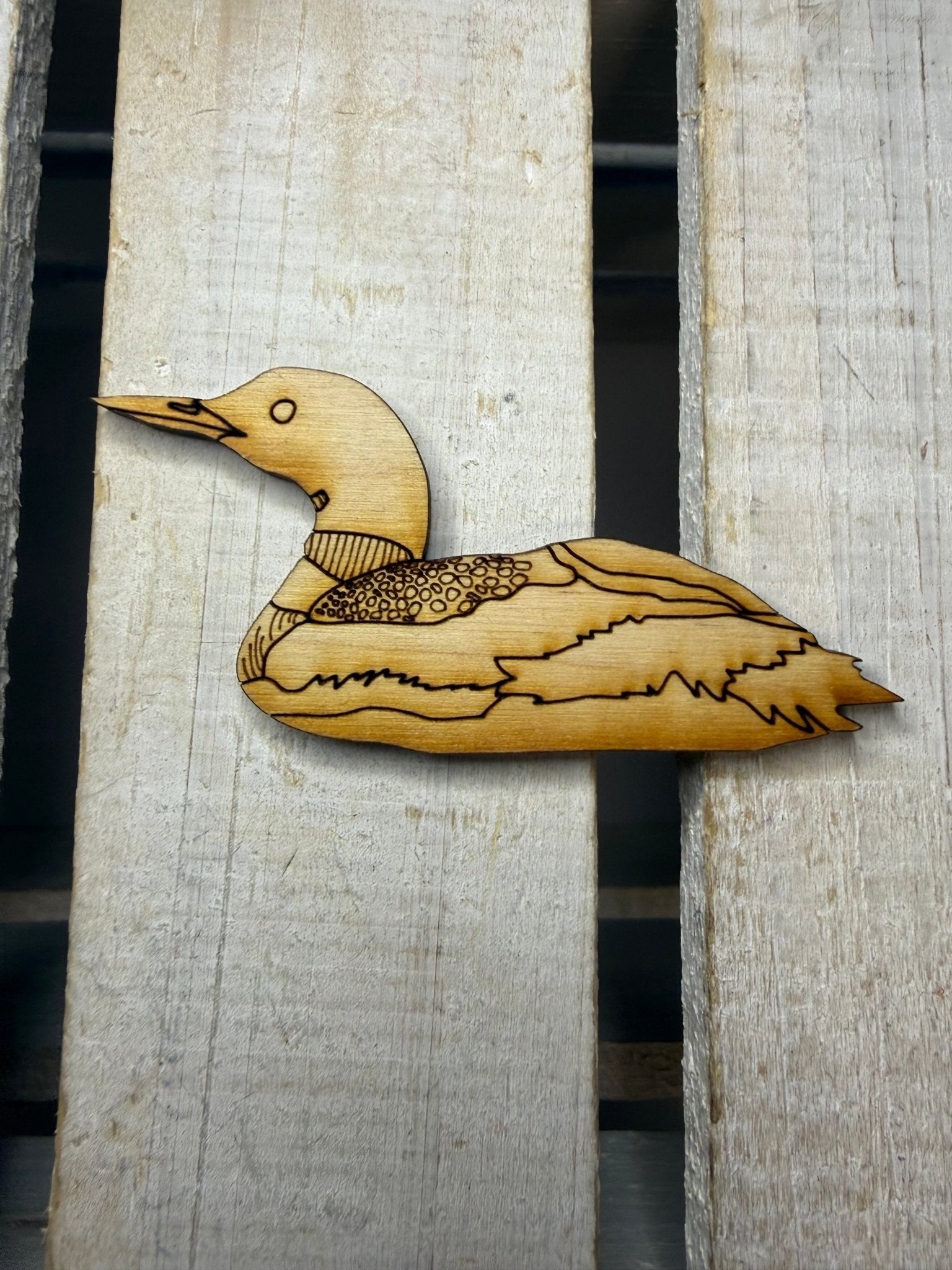 Wood Cut Loon Object Mini Wood Mallard Duck Object Montessori Sound Box Alphabet Objects - Speech and Smile
