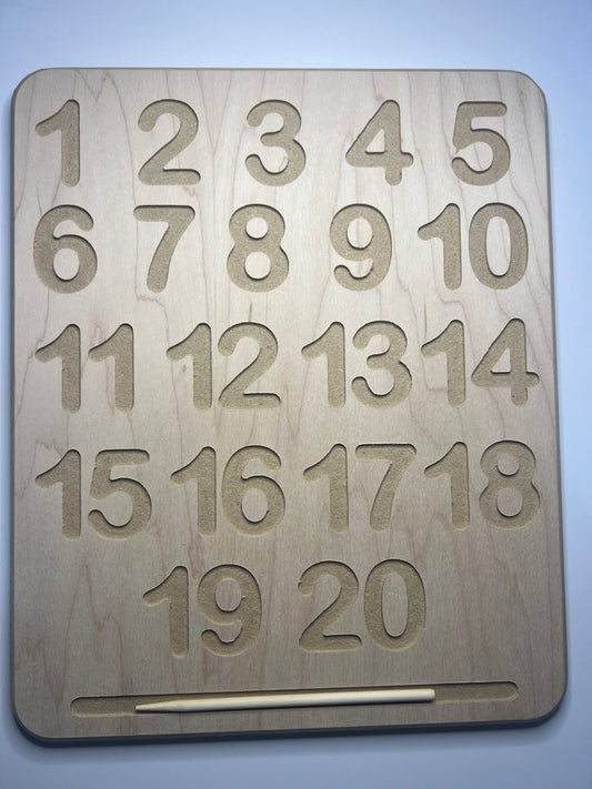 Wood Tracing Board NUMBERS Montessori Writing Tracing Board Learn to Write numbers - Speech and Smile
