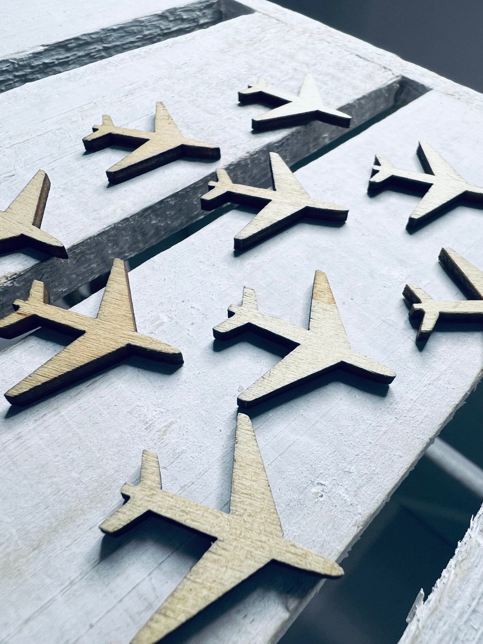 Woodcut Jet Airplabet Object Miniature Plane Trinkets Speech Therapy Mini Objects Letter J Jet Mini Object Wood Cut Outs - Speech and Smile