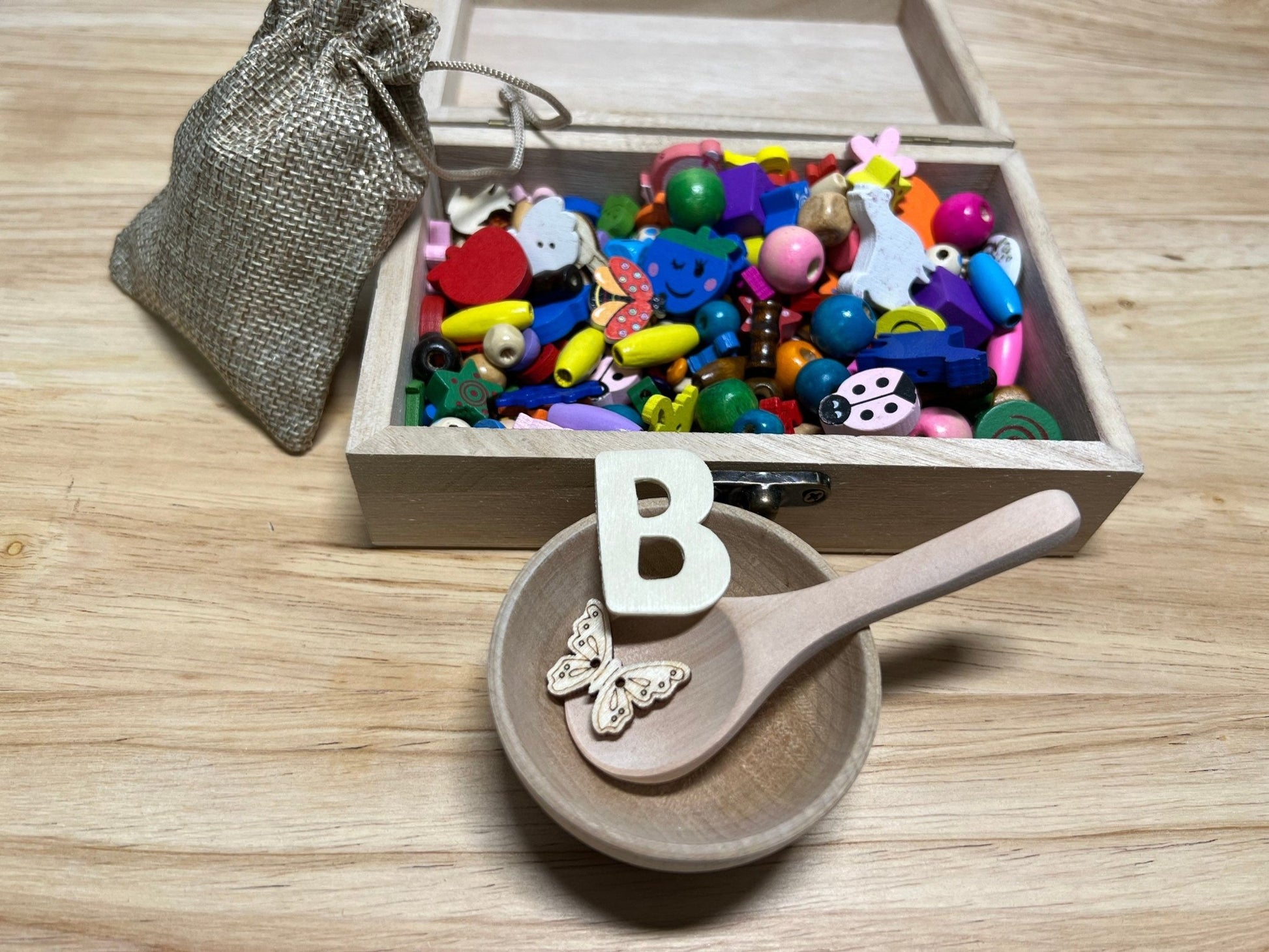 Wooden Spoon Miniature Utensil Sensory Bin Tool Unfinished Wood Spoon - Speech and Smile