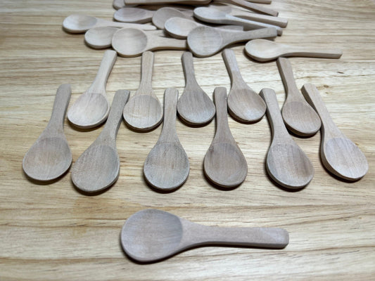 Wooden Spoon Miniature Utensil Sensory Bin Tool Unfinished Wood Spoon - Speech and Smile